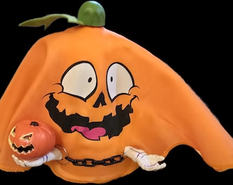 Vintage Trendmaster Pumpkin Ghost Light Up with Sound Scoots 1997