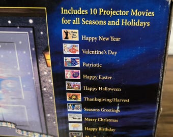 Vintage 2001 Mr. Christmas Moving Picture Projector 10 Movies Holidays