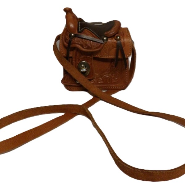 Vintage Leather Western Saddle Small Purse Coin Purse crossbody