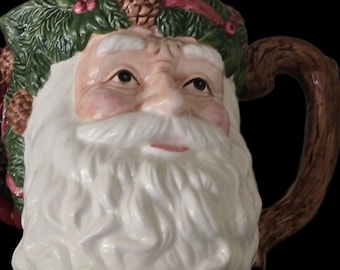 Vintage Nantucket Porzellan Handgemalter Weihnachtsmann Krug Weihnachten