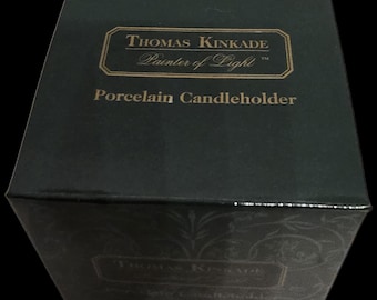 NEW IN BOX Thomas Kinkade Square Porcelain Candle Holder 4  Scenes