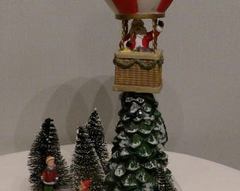 Handmade Christmas Hot Air Balloon Decor: LED Velvet Ornament