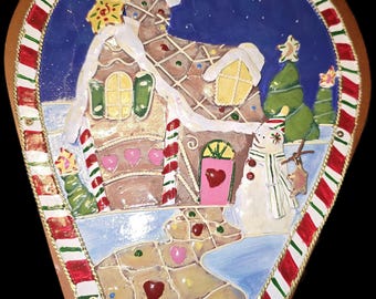 Holiday Christmas Gingerbread Fireplace Bellows