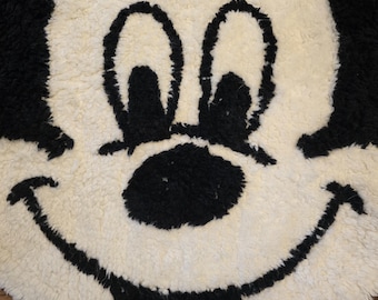 Mickey Mouse Throw Area Bathroom Rug Head Smile Red Tongue