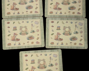 5 Ansley Cork Backed Placemats Garden Gardening Theme
