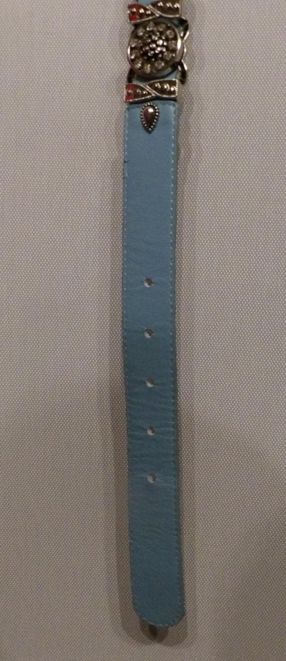 Christine Alexander Rhinestone Leather Belt Blue Medium - Etsy display picture 3