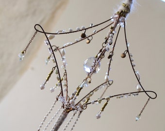 Crystal Chandelier for Beaded Curtain, Suncatcher for Over the Bed Wall Decor, Gift for Boho Mom and Indie Room Decor