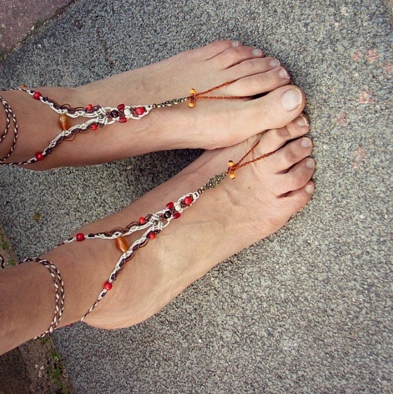 macrame barefoot sandals