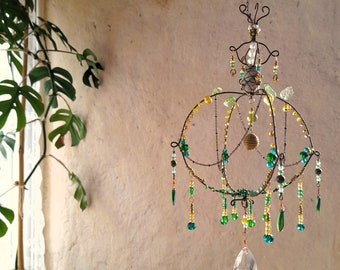 Sparkling Crystal Suncatcher bead Chandelier - Perfect teen girl room decor