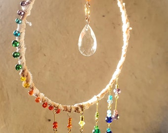 Rainbow Suncatcher Crystal Mobile for Window Hanging Gift for Hippie Room Decor Gay Pride Gift - LGBTQ Light Catcher