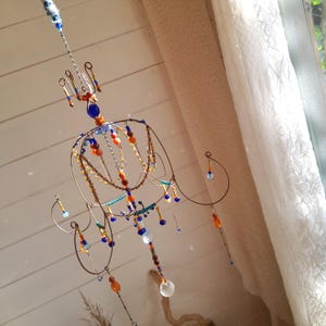 Unique Wedding Gift, Boho Chandelier for a Couple&#39;s Newly Wed Home, Beaded Wall Hanging or Window Decor, Marriage Artistic Gift for Wife
