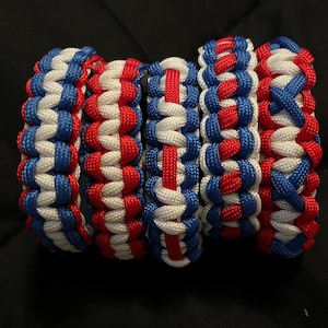 Paracord Bracelet 4th of July Independence Day red white and blue