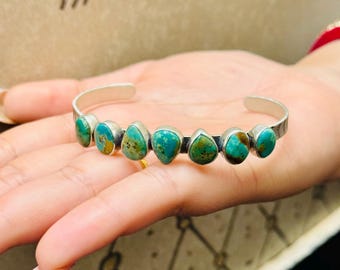 Multi Copper Turquoise, Handmade 925 Sterling German Silver Bangle