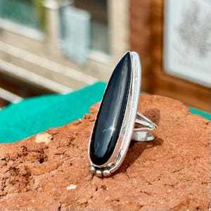 Black Onyx Ring, Handmade Ring, Statement Ring, Onyx Gemstone, 925 Sterling Silver Ring, Boho Ring, Gift For Her, Anniversary Gift***
