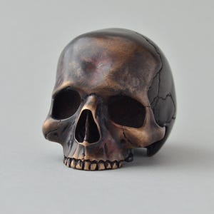Bronze Skull Sculpture,Realistic Human Skull