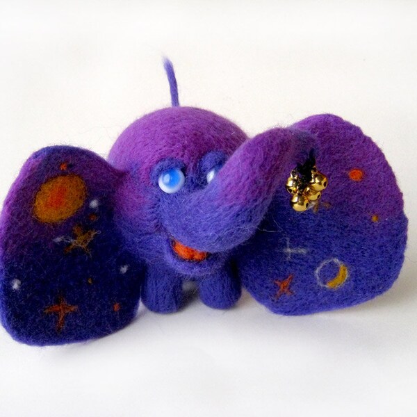 Night star elephant - needlefelted sculpture