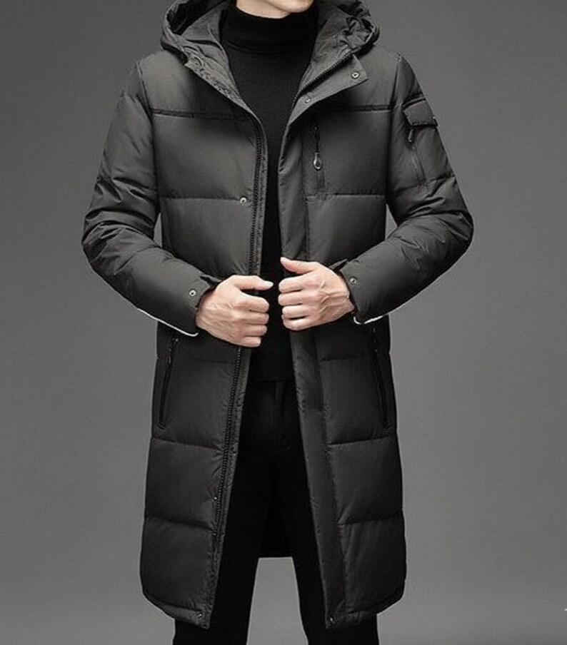 Herfst Winter Heren Mid-Length Parka Dikke Warme Capuchon Jas Heren Effen Kleur Winddichte Parka Buitenkleding Plus Size – koop de beste producten in de online winkel