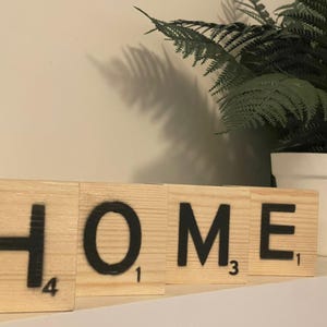 Scrabble Letter HOME Decor - Handmade Wood Sign - Modern Farmhouse Style