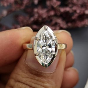 Marquise Lab grown diamond Georgian Cut Down Set ring, ring for women, Ring for her, Statement ring, ring for women
