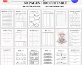 Book Reading Journal Bookshelf Tracker Reading Planner Bundle Book Tracker Reading Challenge Book editable canva template book planner