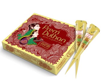 12 Pack Organic Fresh Henna Cones, Dark Stain Ready to Use Henna Cones, Freckles, 100% Natural Henna, USDA Certified Henna, 25 g Henna Cones