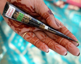 Organic Henna Cones, Natural Mehndi, Chemical-Free, 12 Cones
