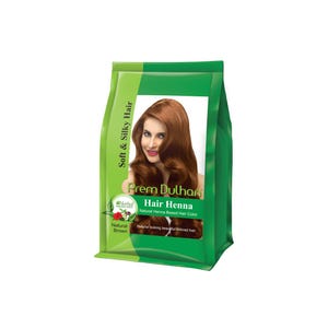 Natural Hair Henna Powder 125gm, Lawsonia Inermis , Natural Brown Color Dye, Ammonia-free, Mehndi Resealable pouch Dry Heena Mehandi Leaves