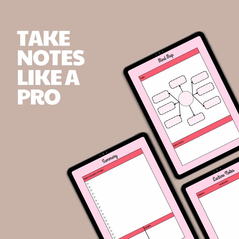 Digital Note Taking Template for Students | Cornell Notes, Study ...