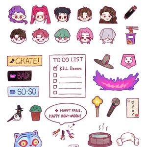 K-Pop Demon Hunters Goodnotes Sticker Pack – Cute Hand-Drawn Digital Stickers for Planners & Journals