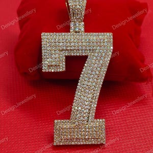 Number 7 Diamond Pendant - Etsy