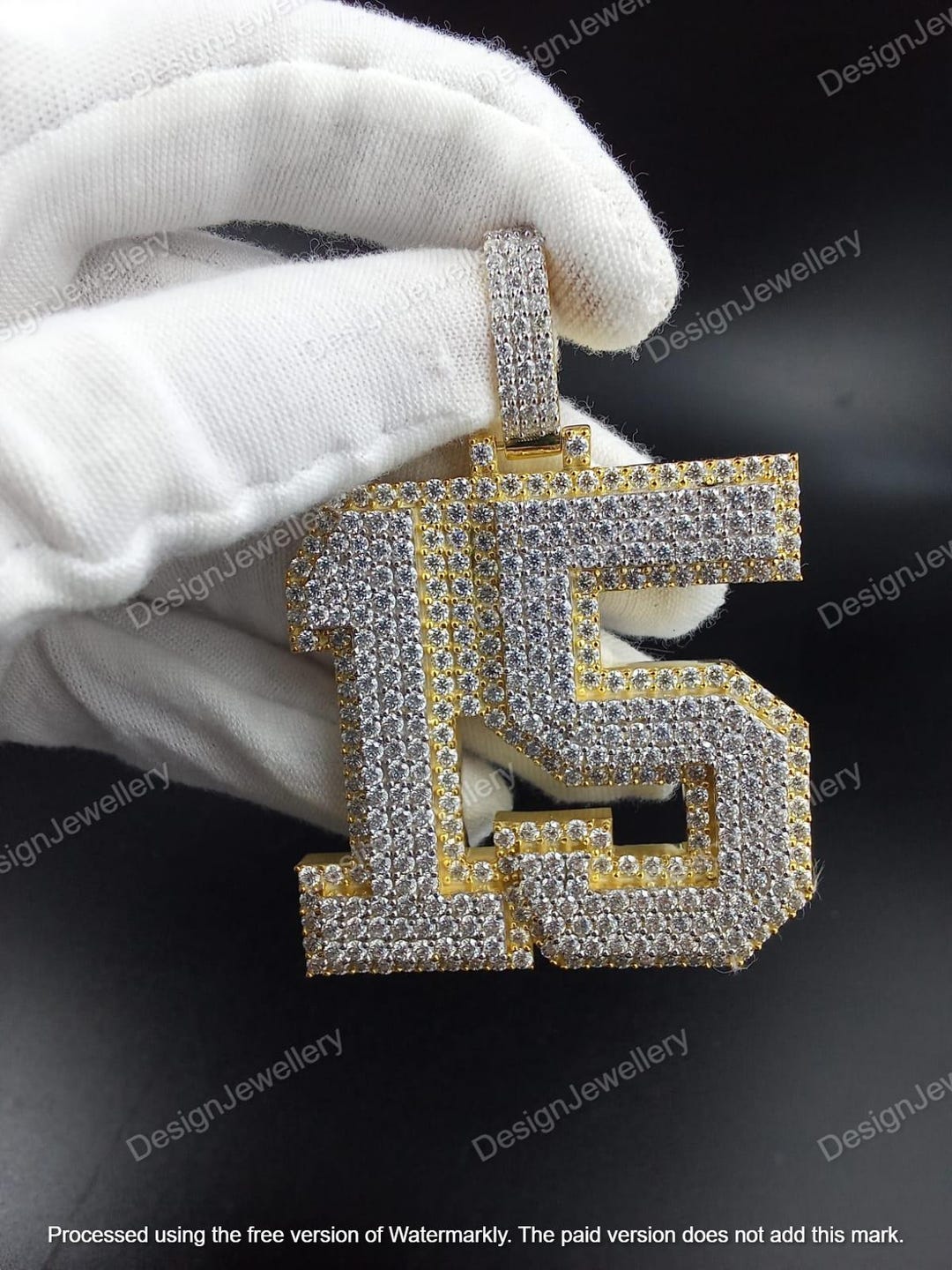 14K Gold Plated Number Pendant | Sterling Silver Custom Charm - Etsy