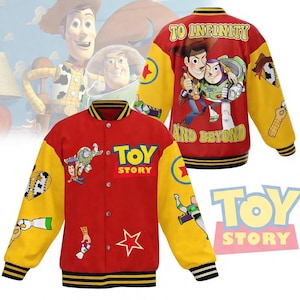 Chaqueta de béisbol de la banda Suicideboys, chaqueta de béisbol de Buzz Lightyear y Woody, chaquetas de Toy Story y sus amigos, chaqueta de dibujos animados para él.