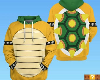 Bowser Mario Costume Hoodie, Mario Bowser 3D Hoodie, Super Mario Bros Hoodie, Video Game Shirt, Bowser Hoodie, Christmas Gifts