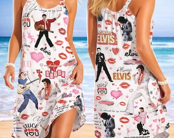 Vestido de Elvis Presley para mujer, vestido de Elvis King para mujer, camiseta de rock and roll, camiseta de Elvis King, regalos para fans de Elvis