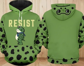 Frog Resist Hoodie, Portland Frog Resist Protest Hoodie, Portland Frog Sweatshirt, Anti-ICE Shirt, Anti Establishment Hoodie For Adult Kid