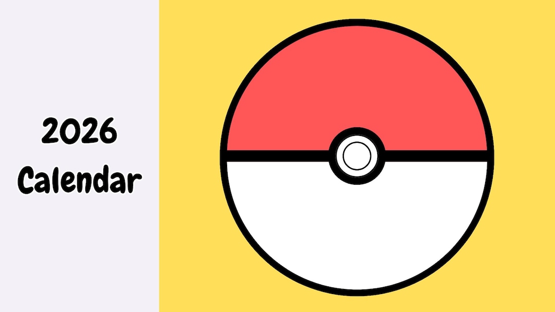 Digital Calendar 2026 Pokeball Theme Etsy Il 5a9w 