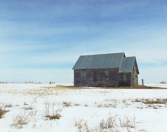 Abandoned Abode on the Wintry Prairie