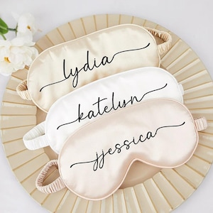 Personalized Sleep Eye Mask  – Custom Name Eye Mask for Bridesmaid Gift, Mother’s Day, Birthday & Wedding Favors, Gift for her