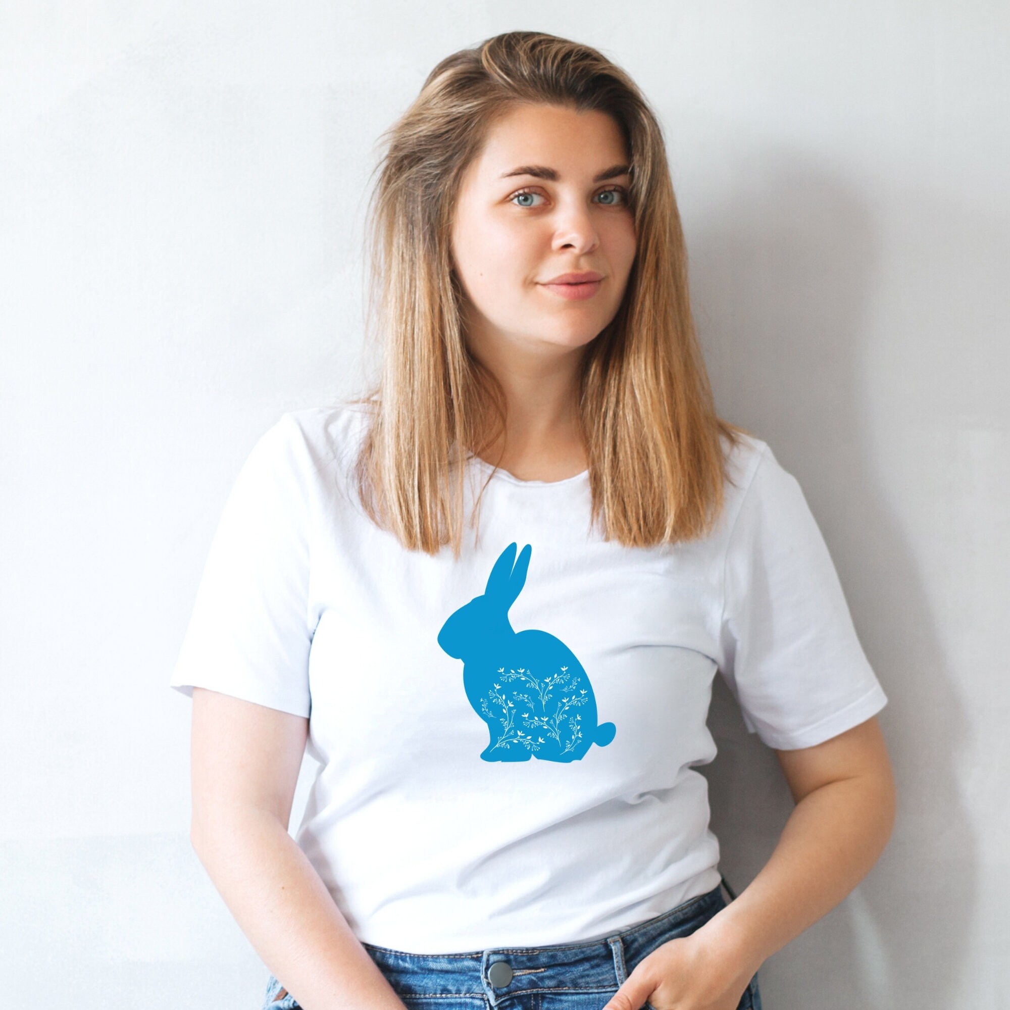Floral Rabbit TShirt Rabbit Shirt Rabbit Lover TShirt Etsy
