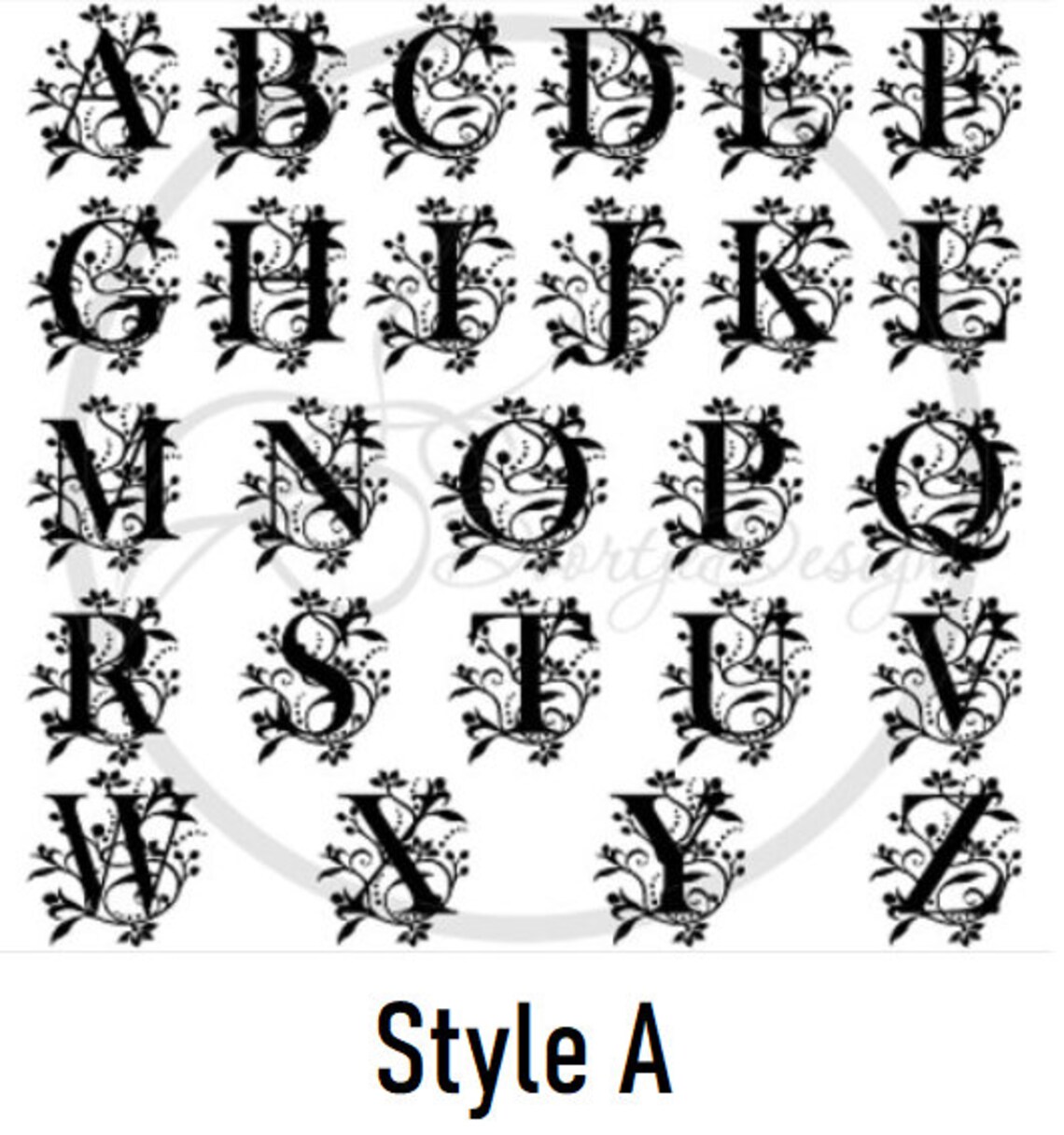 Floral Letter Monogram Laser Engraving personalized gift Etsy