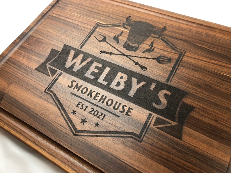 Large Custom Cutting Board Butcher Block, Brisket Board, Charcuterie Board, Personalized Gift, Wedding Gift, Cooking Gift, Grilling Gift image 1