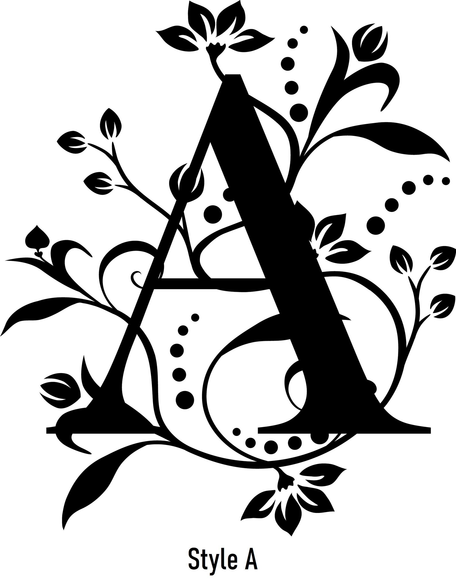 Floral Letter Monogram Laser Engraving personalized gift Etsy