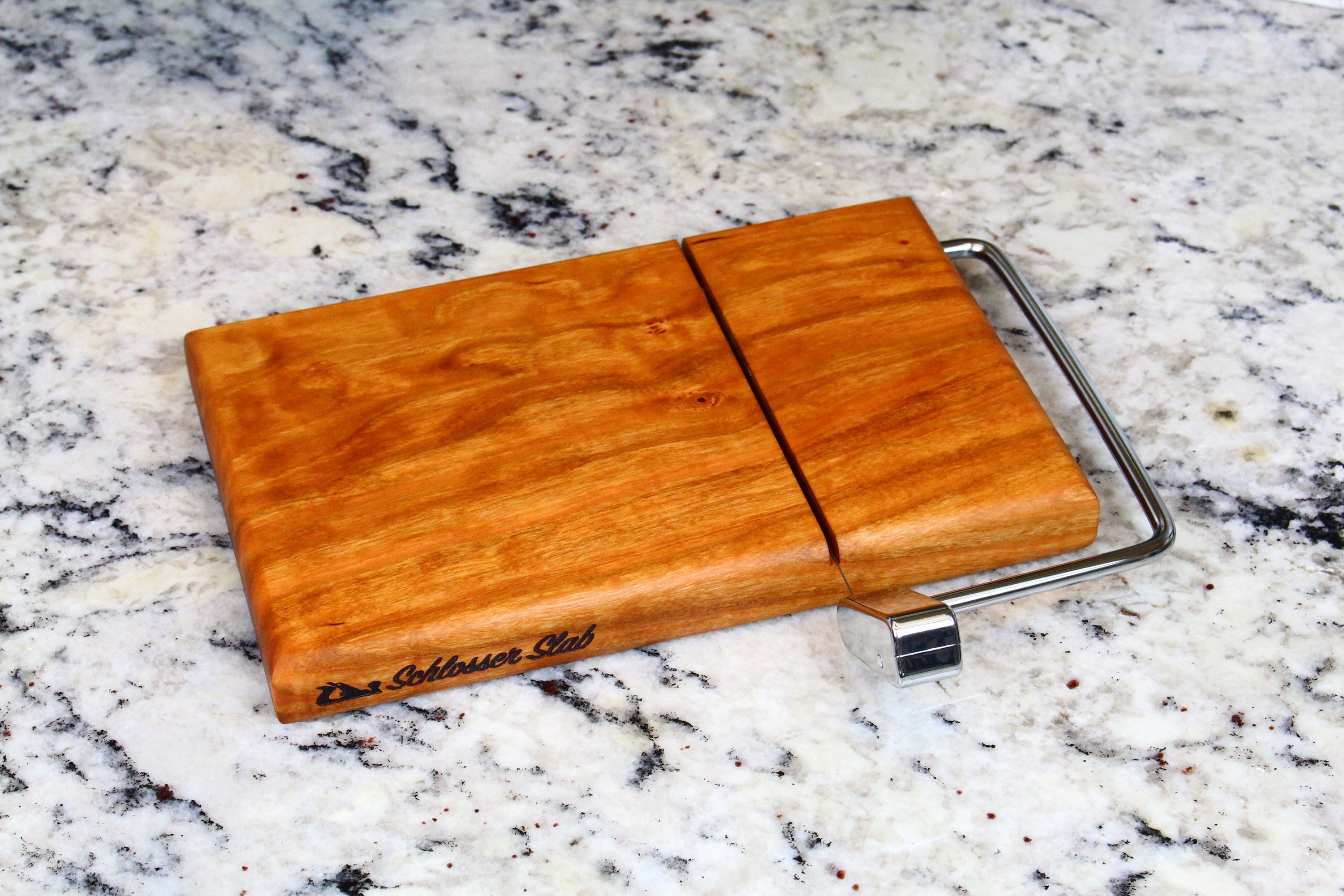 11.5 x 6 Inches American Hardwood Mixed Wood Cheese Board with Wire Slicer 