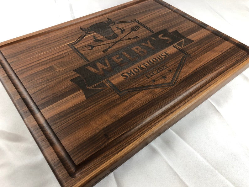 Large Custom Cutting Board Butcher Block, Brisket Board, Charcuterie Board, Personalized Gift, Wedding Gift, Cooking Gift, Grilling Gift image 4