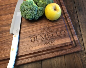Large Engraved Cutting Board Butcher Block, Brisket Board, Charcuterie Board, Personalized Gift, Wedding Gift, Cooking Gift, Grilling Gift