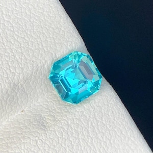 10.33 GIE Certified Natural Paraiba Tourmaline Neon Blue Asscher Cut Loose Gemstone Jewelry Ring Size