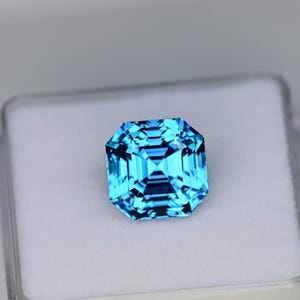 13.78 GIE Certified Natural Paraiba Tourmaline Neon Blue Asscher Cut Pair Loose Gemstone Jewelry Ring Size