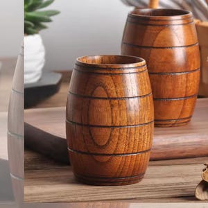 Handgefertigter Holz Bierkrug: Rustikales Trauzeuge Geschenk, Natürliches Fichten Trinkgeschirr