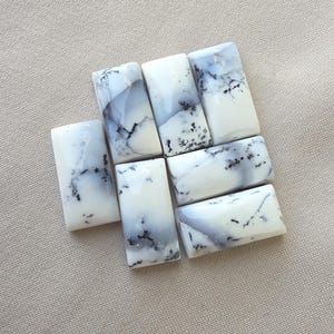 Ágata dendrítica natural, cabujón rectangular grande con parte posterior plana, piedras preciosas calibradas al por mayor.