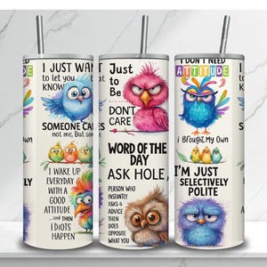 Funny Sarcastic Birds Tumbler Wrap: Sassy PNG (Digital Download)